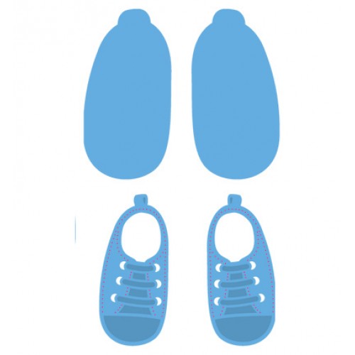 Универсални шаблони за изрязване и релеф 4бр - маратонки - Creatable - My first sneakers